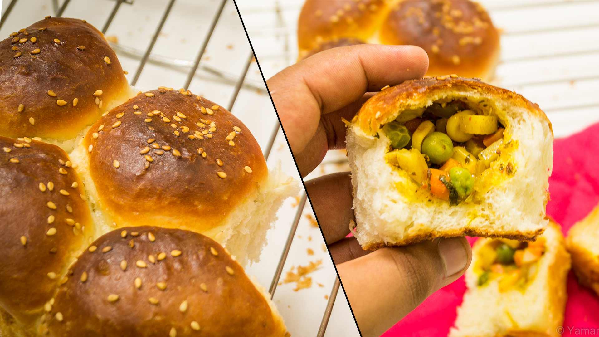 Stuffed Buns Recipe | Surprise Inside Ladi Pav Bread Feather Soft Recipe | Eggless Baking