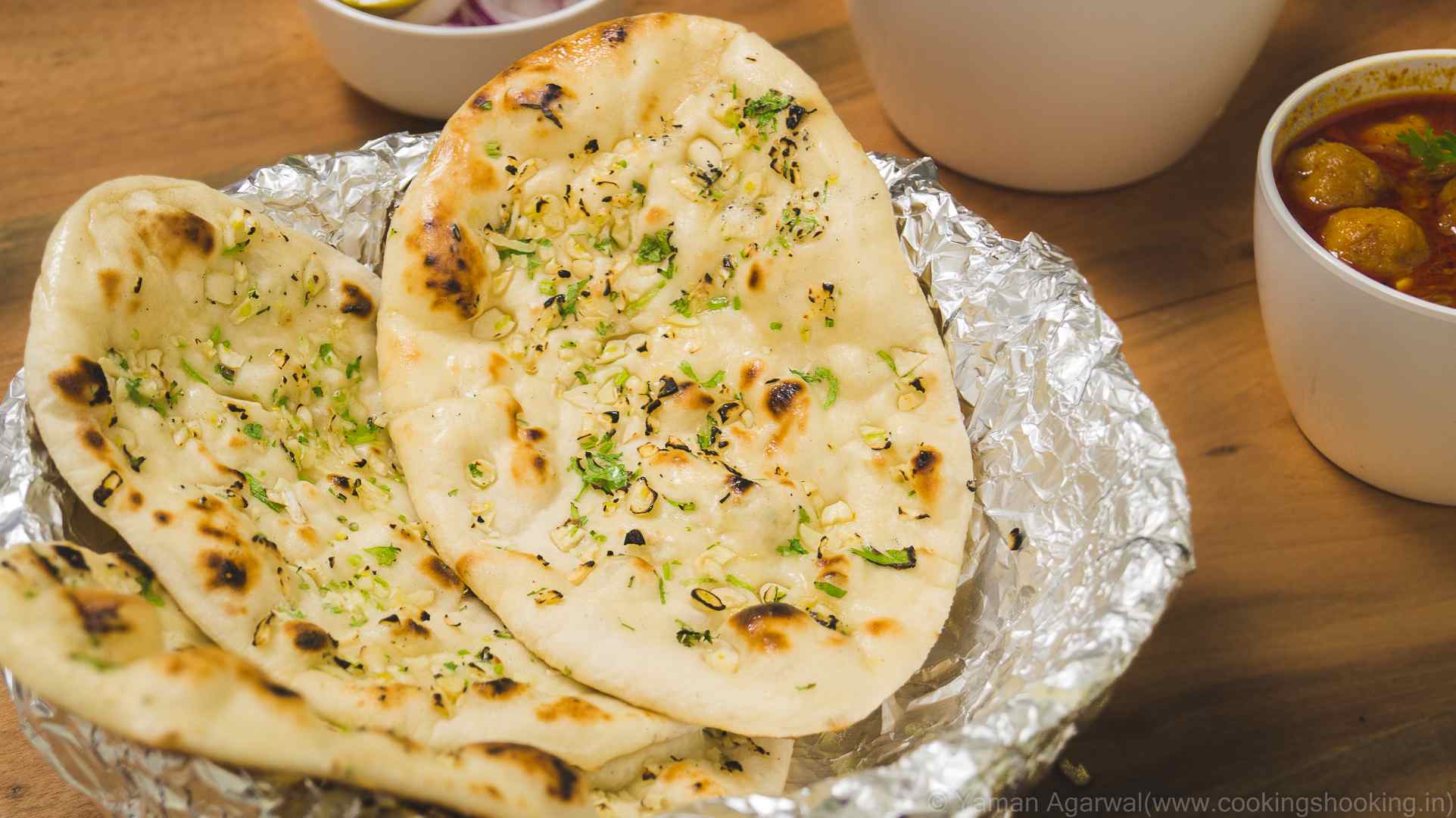 Garlic Naans Recipe In Tawa - Eggless Naan Recipe Without Oven and Tandoor