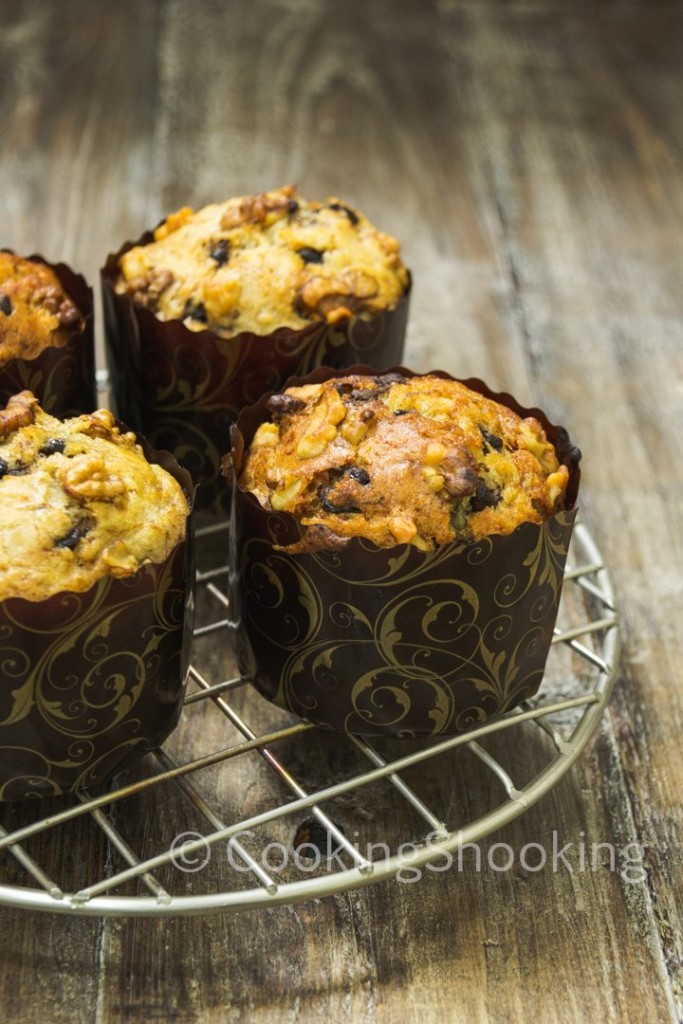 Eggless Banana Choco Chip Muffins in Cooker ~ Soft and Moist | Eggless Baking Without Oven