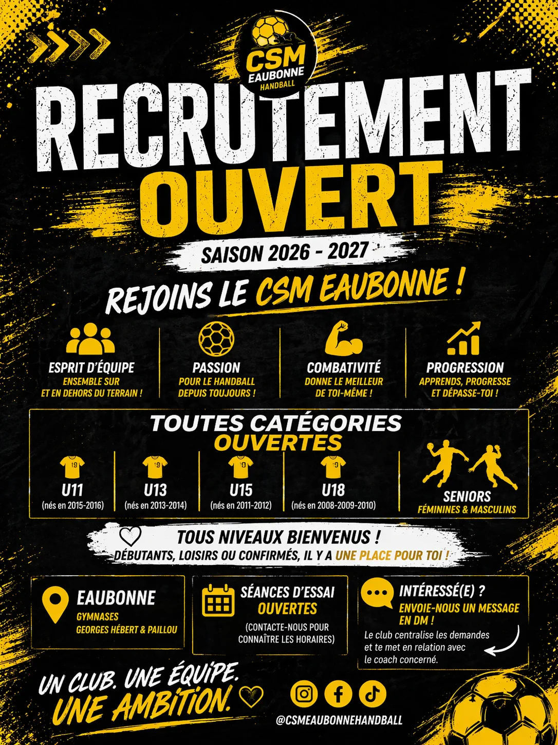 Image de couverture de l'actualité Recrutement ouvert — saison 2026-2027
