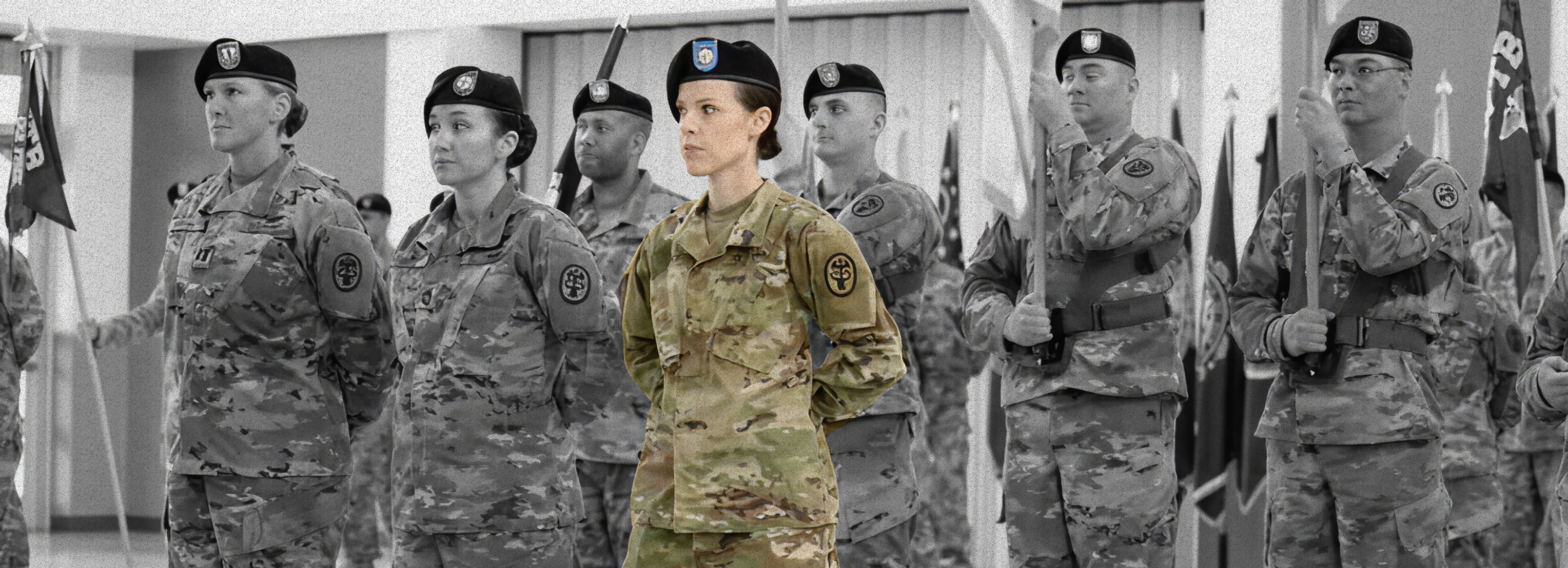 Dr. Laura in military formation - Army veteran and medical professional