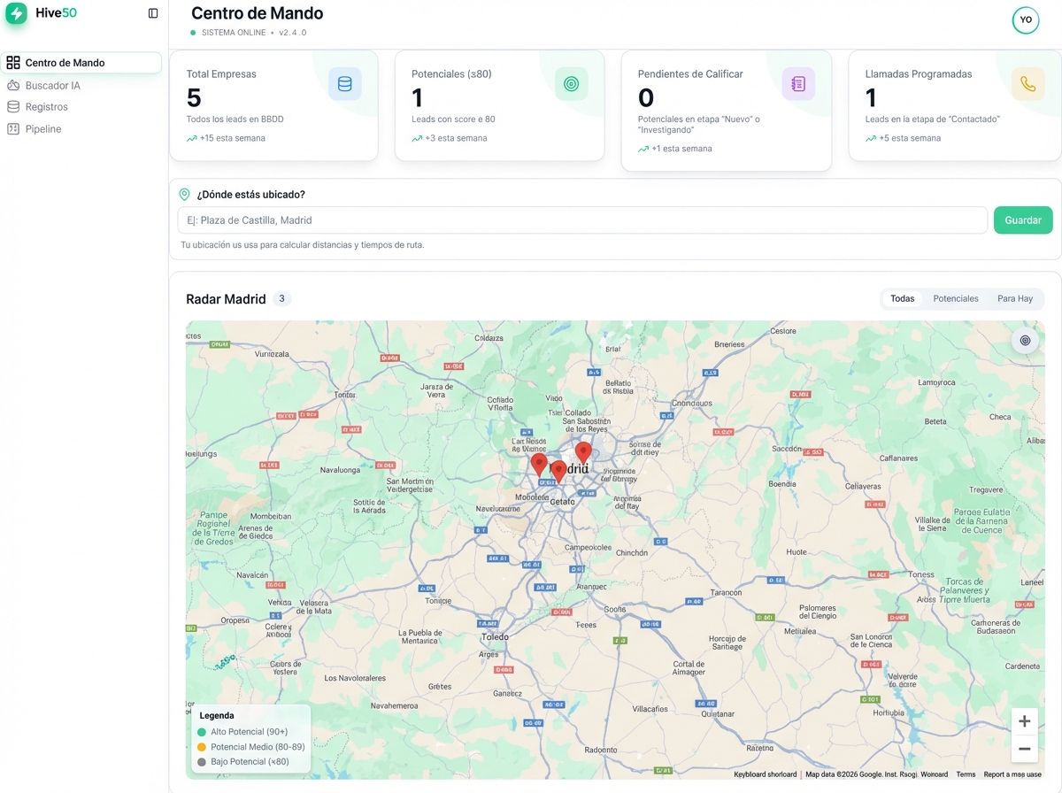 Hive50 Leads — Explorador Inteligente
