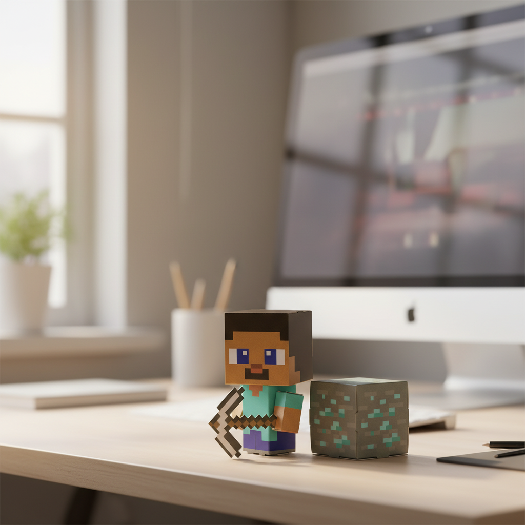 Minecraft Steve Cuble Mini CUBLES product packaging flat-pack design