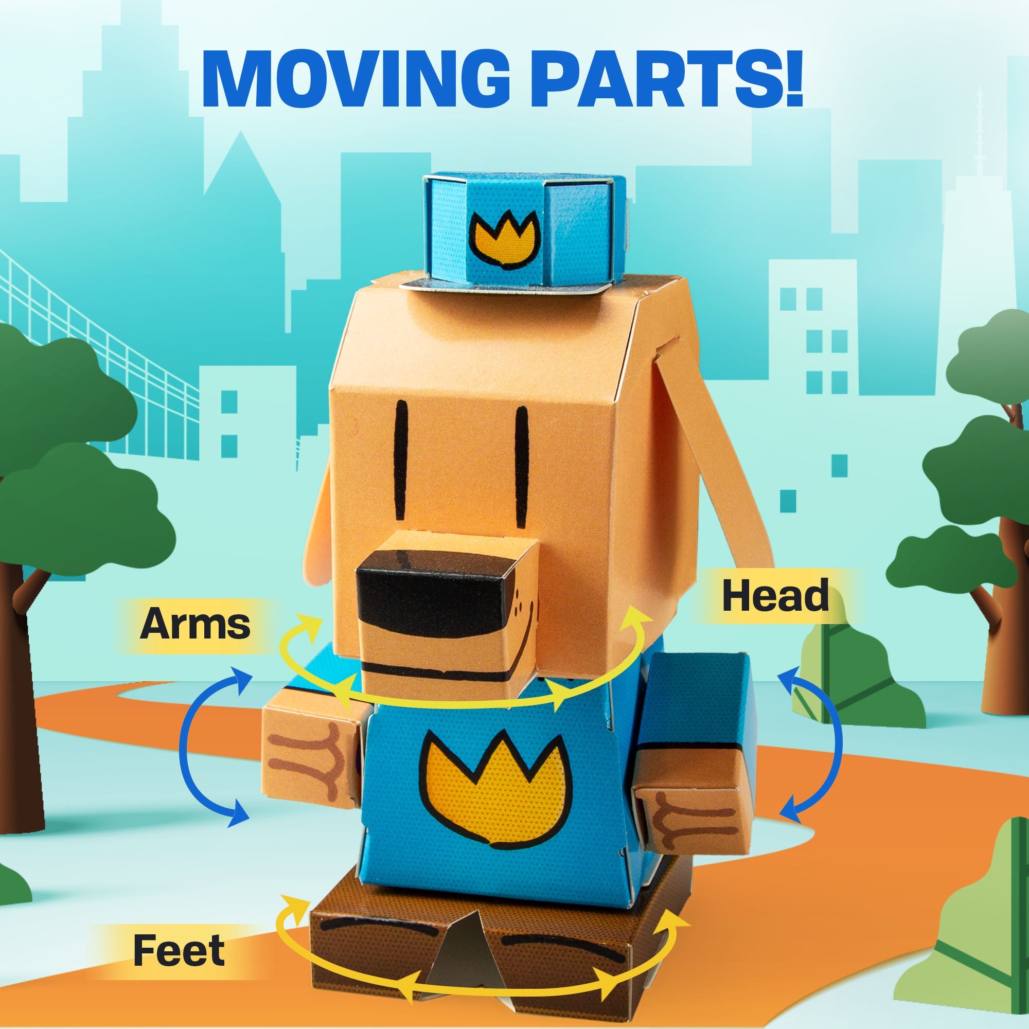 Dog Man CUBLES moveable parts diagram showing poseable joints