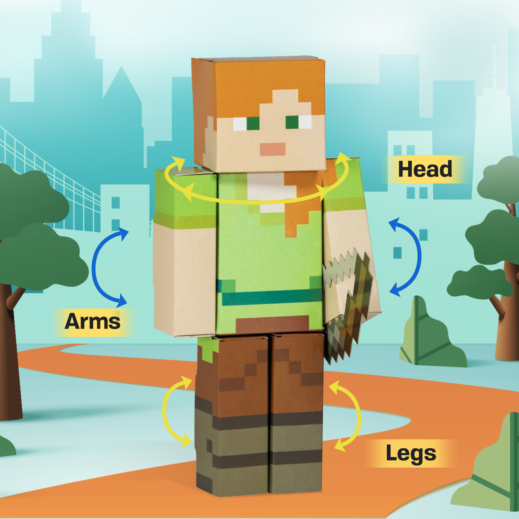 Minecraft Alex CUBLES character in action activity shot