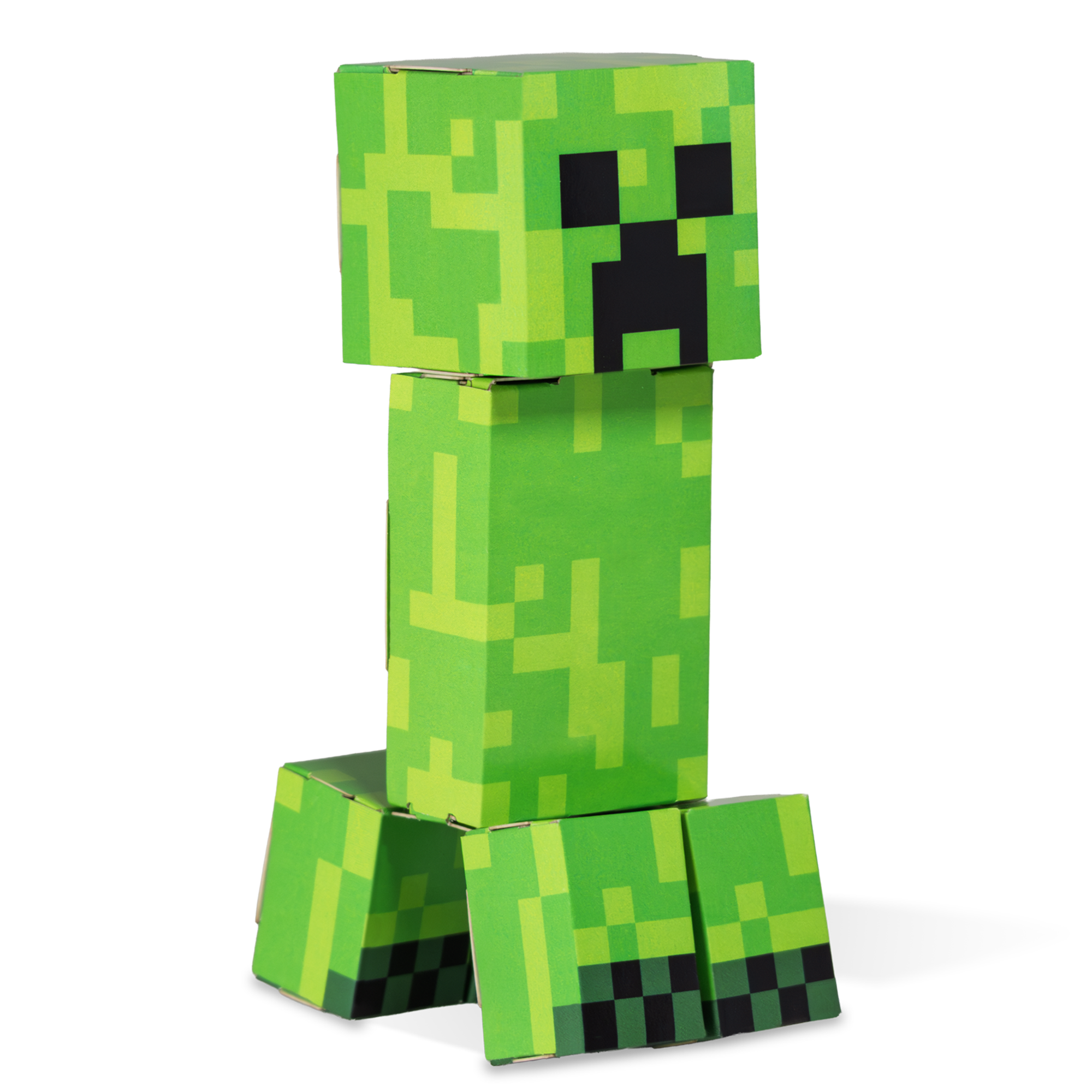 Minecraft Creeper CUBLES paperboard character fully assembled and posed