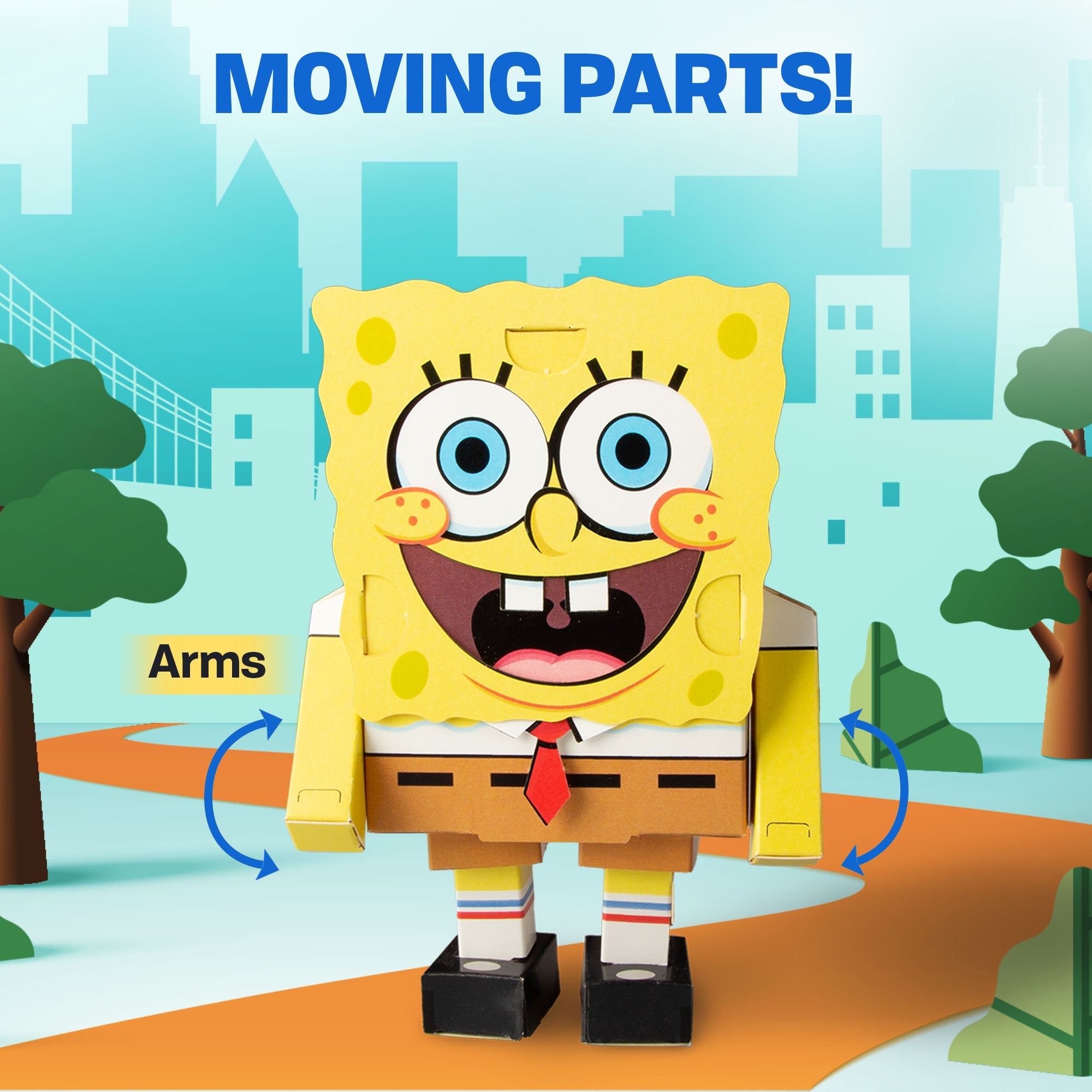 SpongeBob SquarePants CUBLES moveable parts diagram showing poseable joints