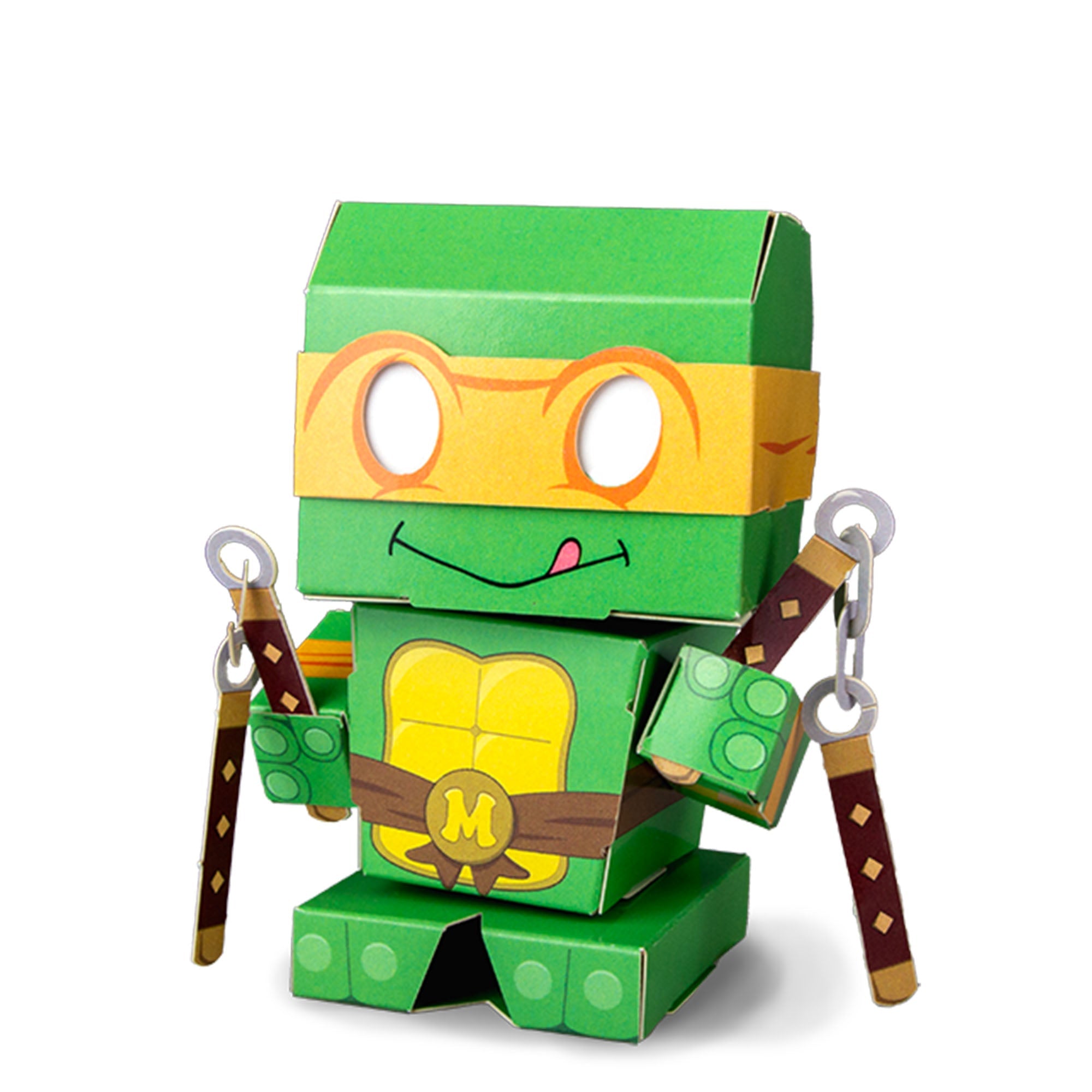 TMNT | Michelangelo Cuble CUBLES paperboard character fully assembled and posed