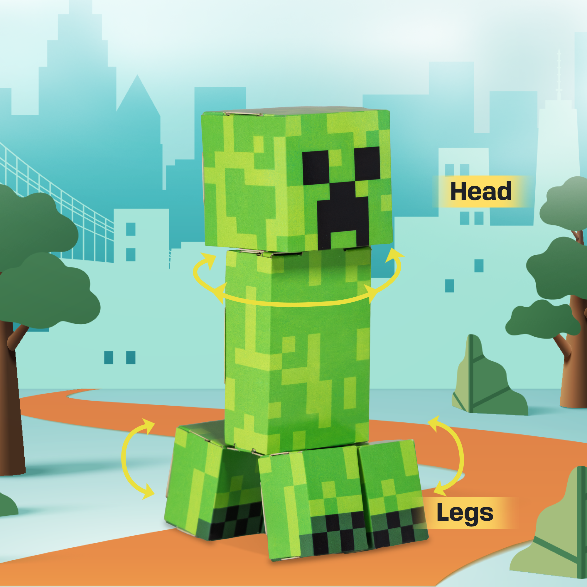 Minecraft 3-Pack CUBLES — Creeper character in action activity shot