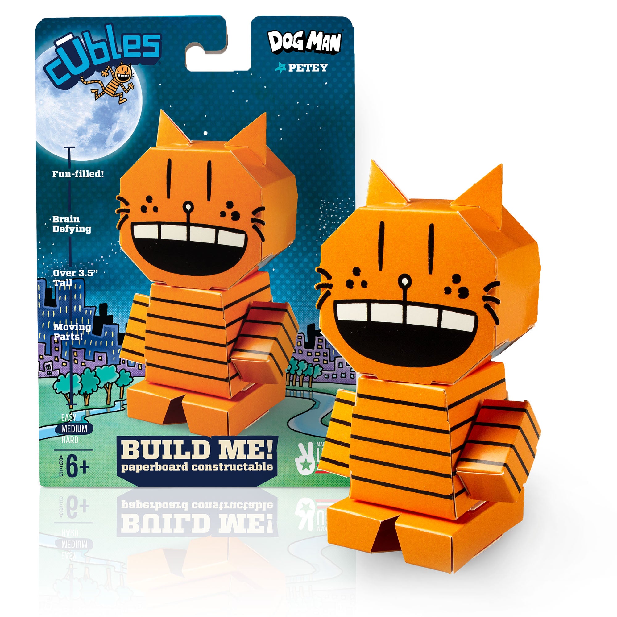 Petey from the Dog Man series CUBLES buildable figure product shot