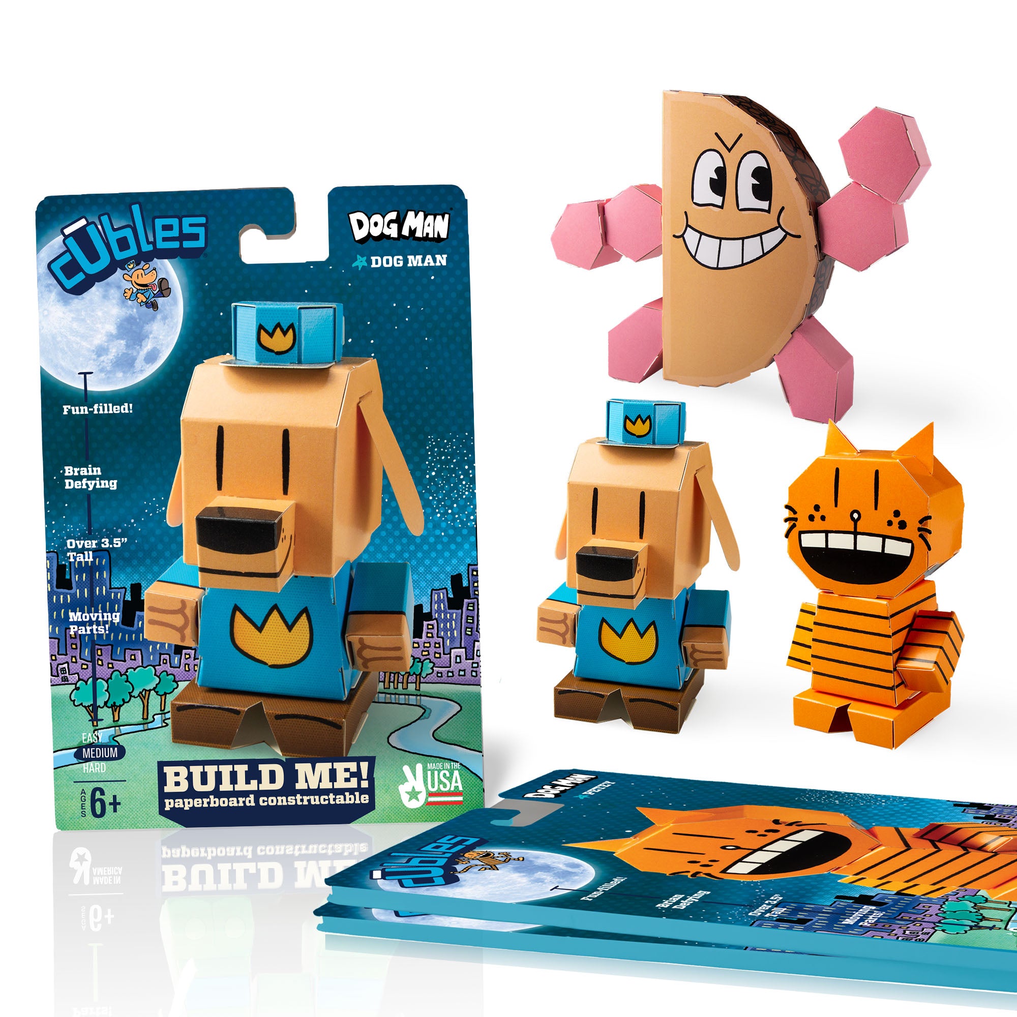 Dog Man Set (Dog Man, Petey, Philly) CUBLES buildable figure product shot