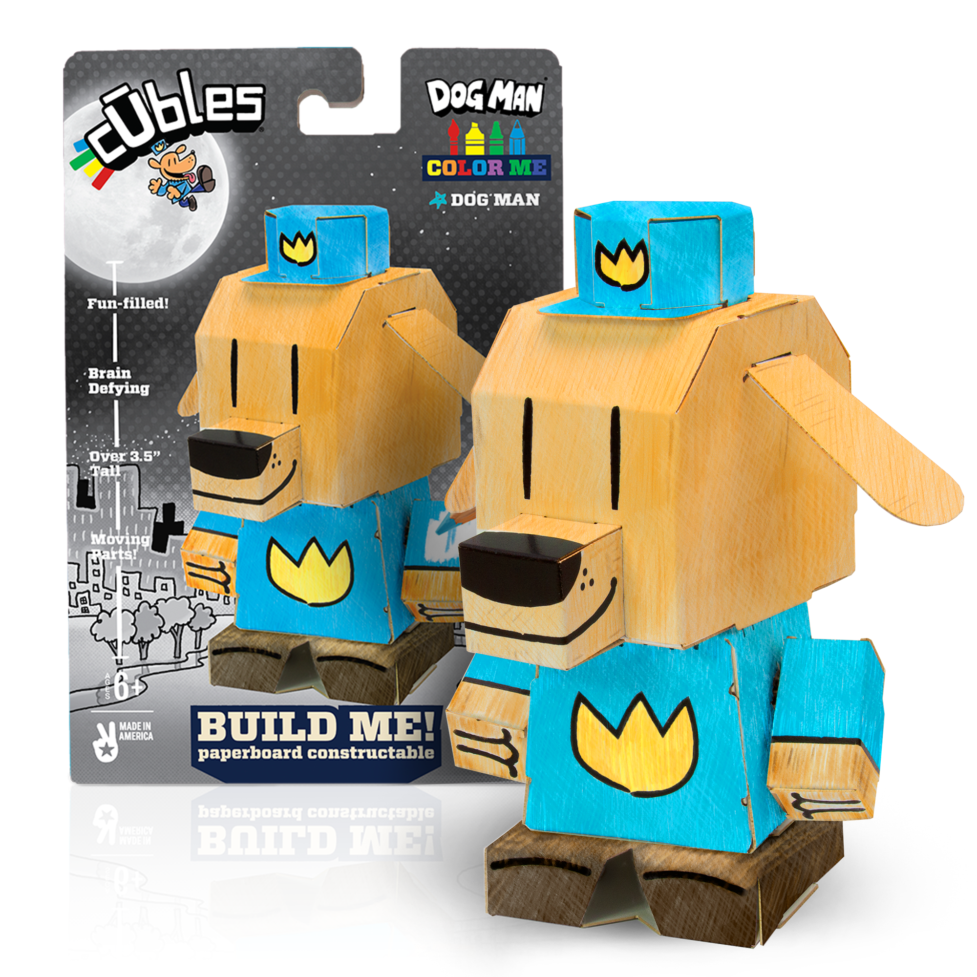 Color Me - Dog Man from Dav Pilkey Creator of Captain Underpants CUBLES buildable figure product shot