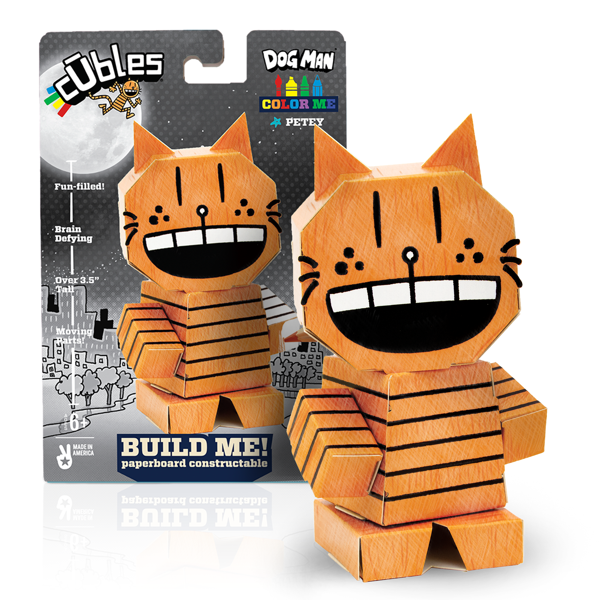 Color Me - Petey from Dave Pilkey's Dog Man Series CUBLES buildable figure product shot