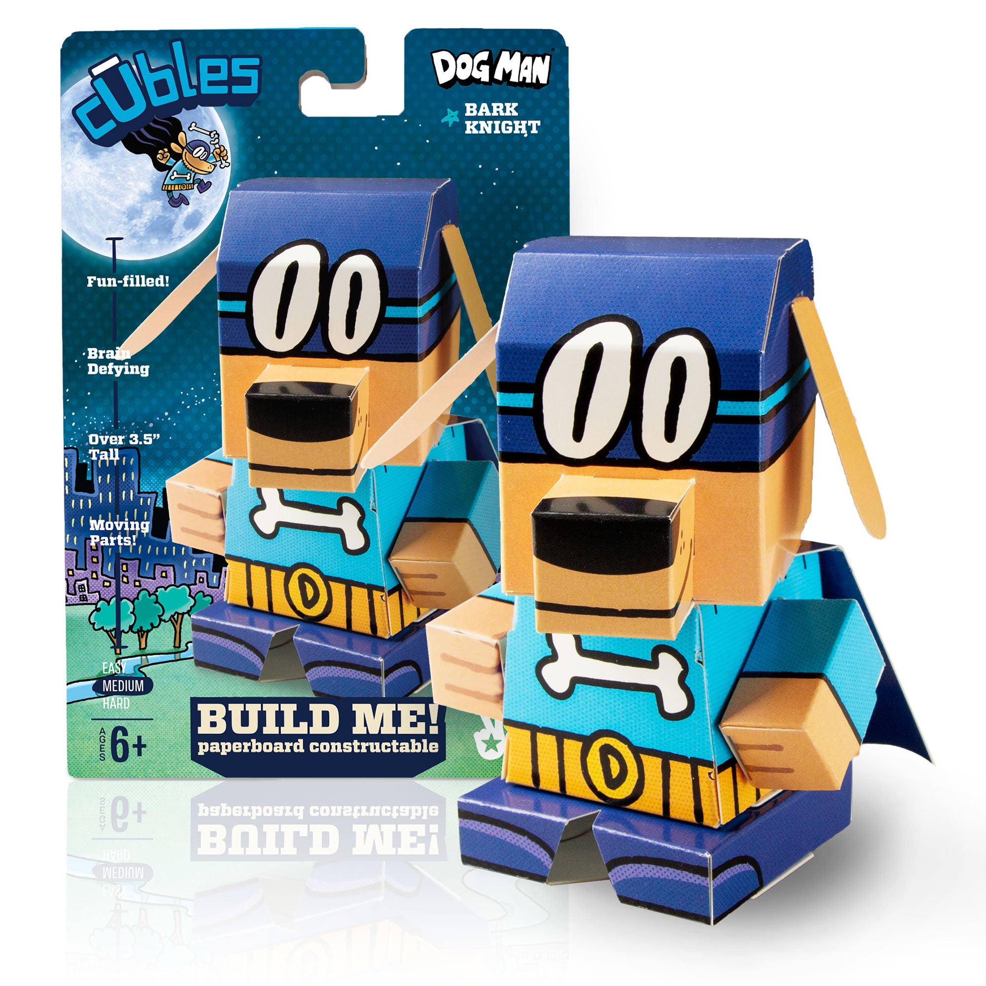 The Bark Knight from the Dog Man series CUBLES buildable figure product shot