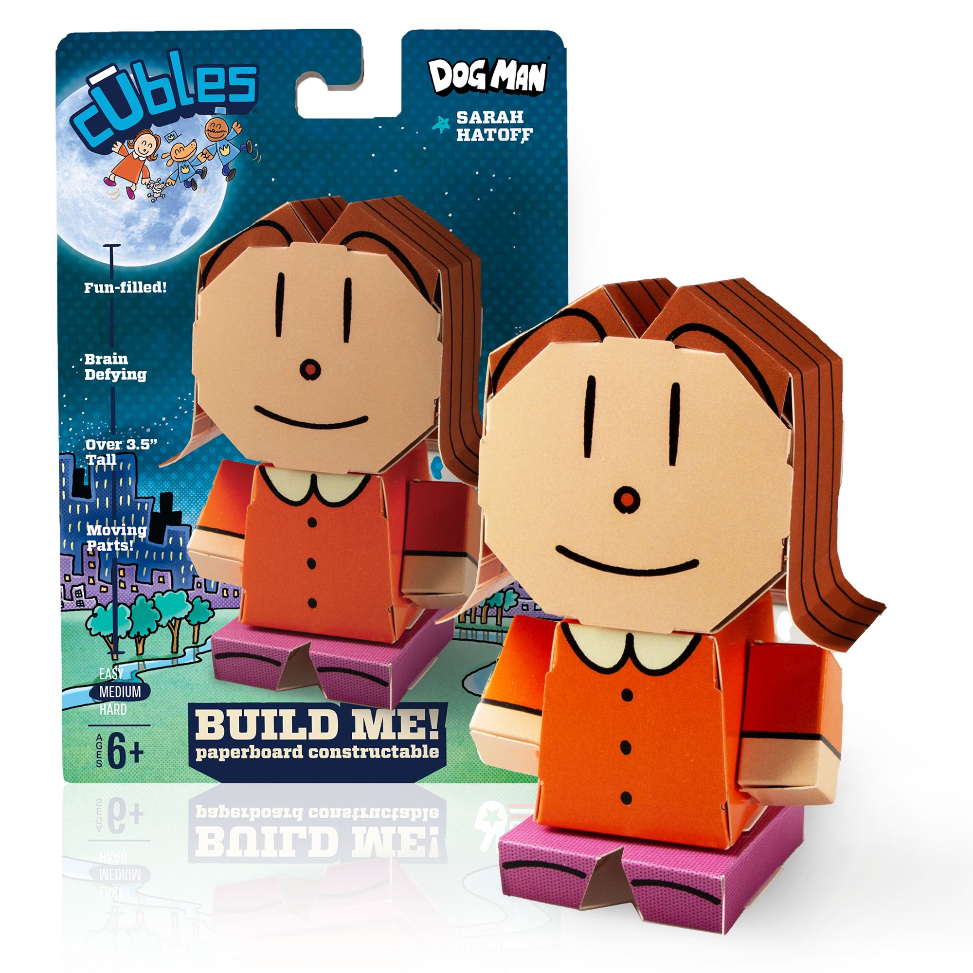 Sarah Hatoff from the Dog Man series CUBLES buildable figure product shot