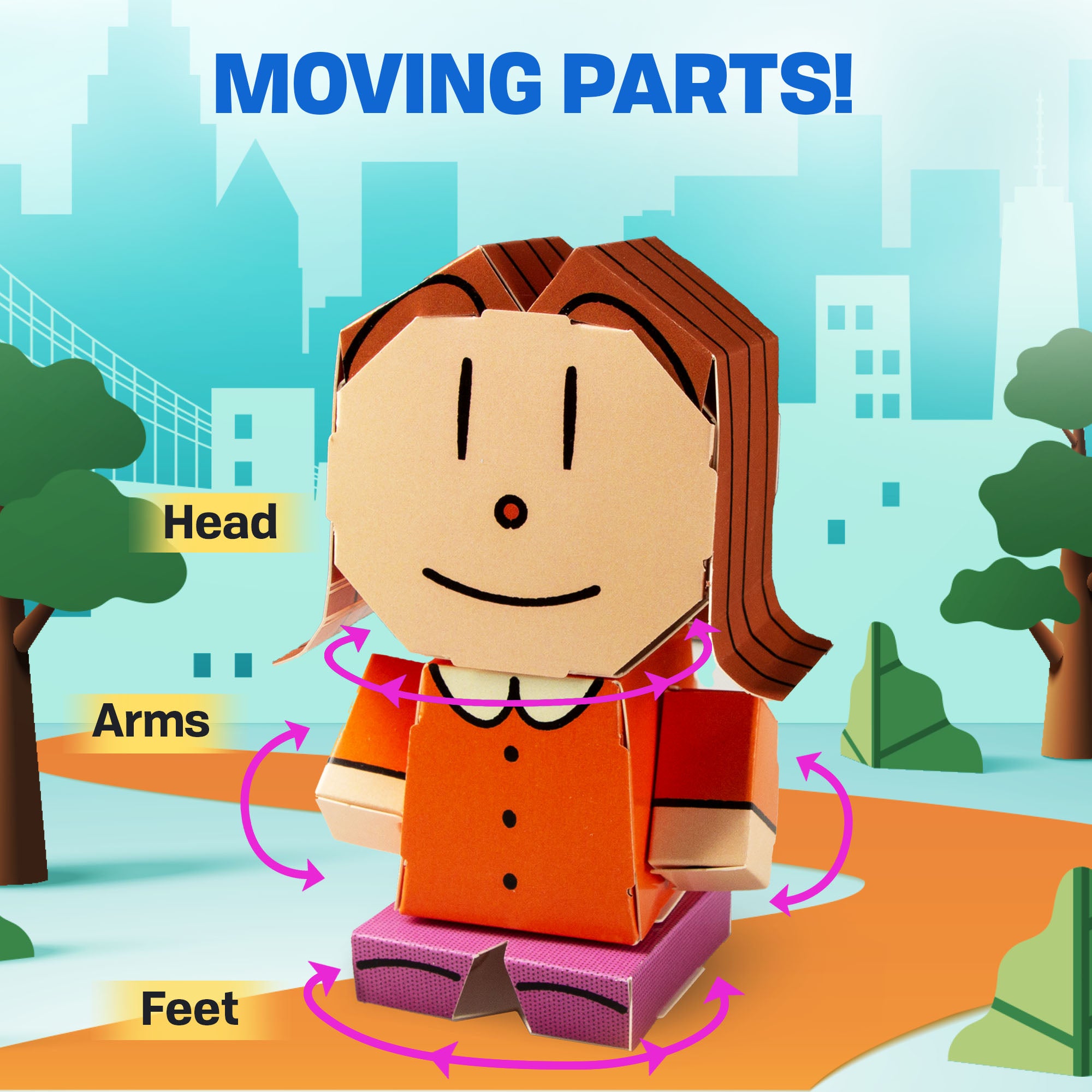 Sarah Hatoff from the Dog Man series CUBLES moveable parts diagram showing poseable joints