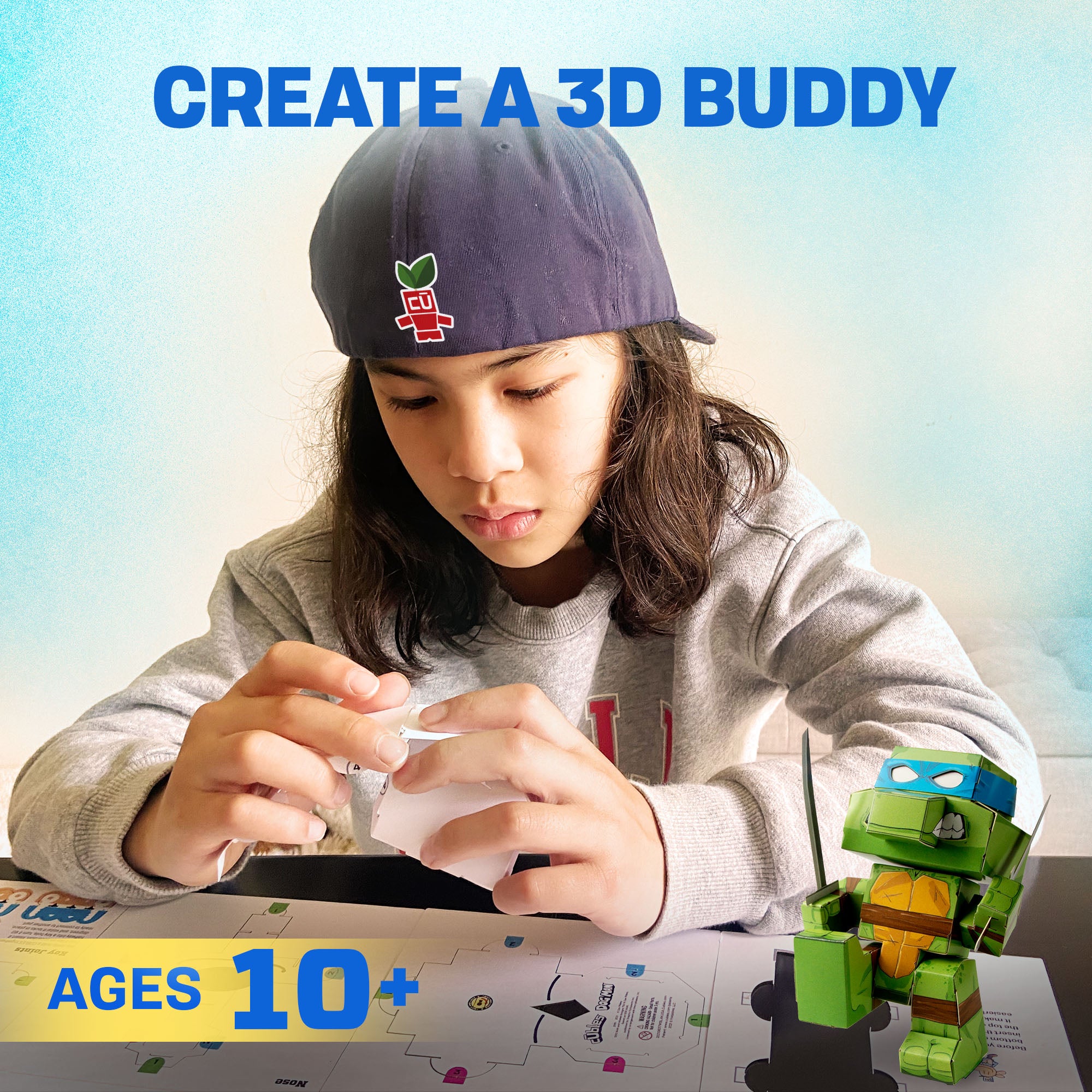 Modern Teenage Mutant Ninja Turtles Leonardo - Advanced CUBLES product packaging flat-pack design