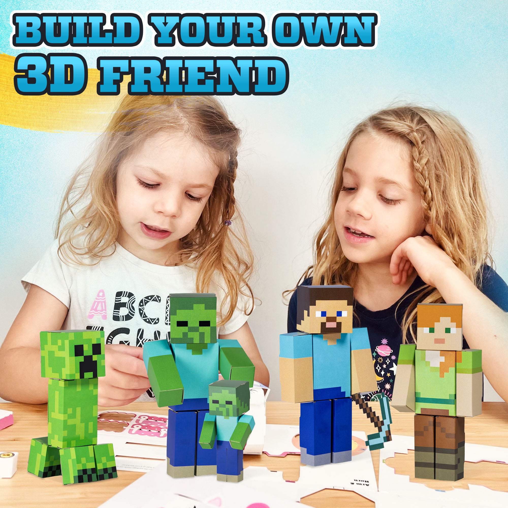 Minecraft Pack CUBLES product packaging flat-pack design