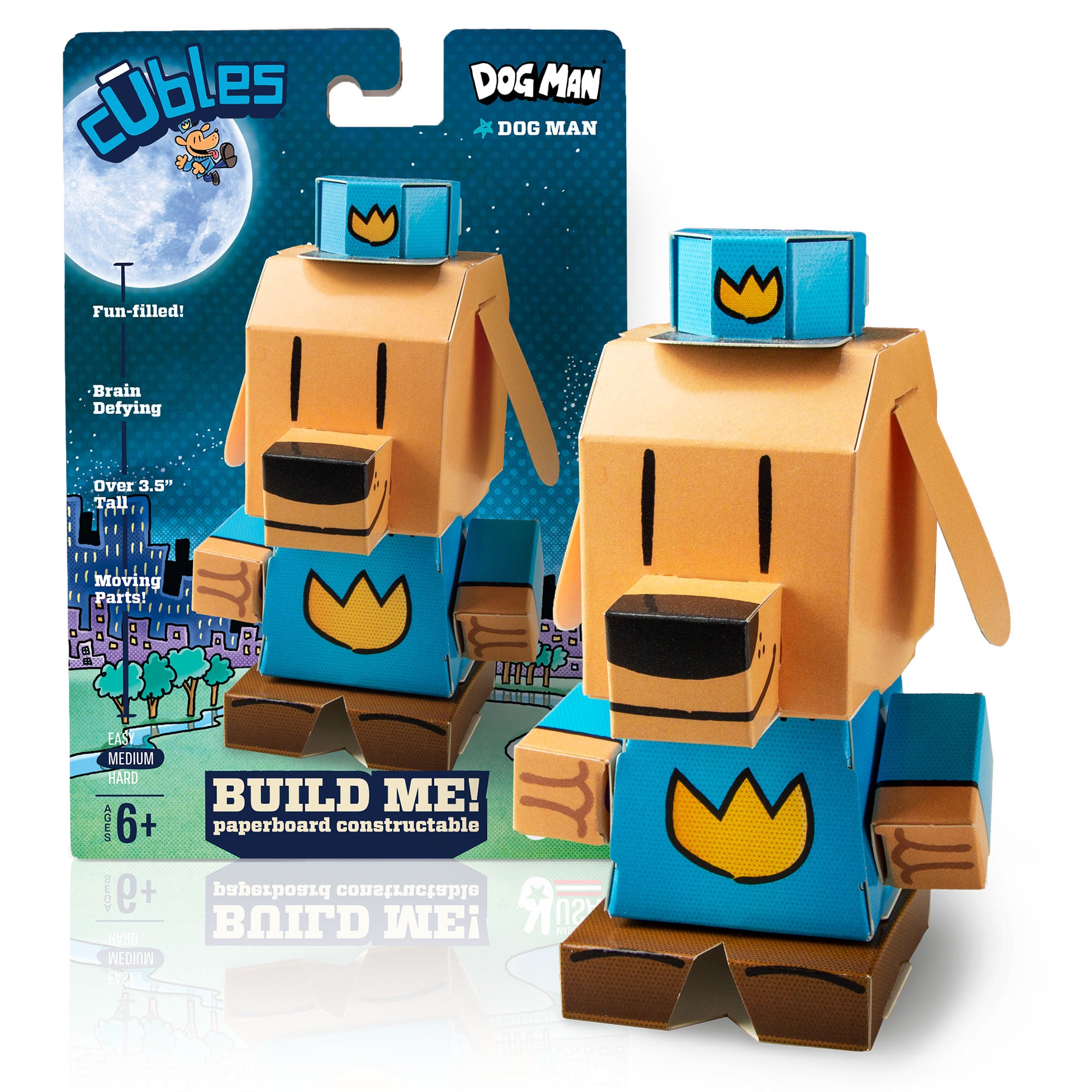 Cubles Dog Man — retail packaging and built product
