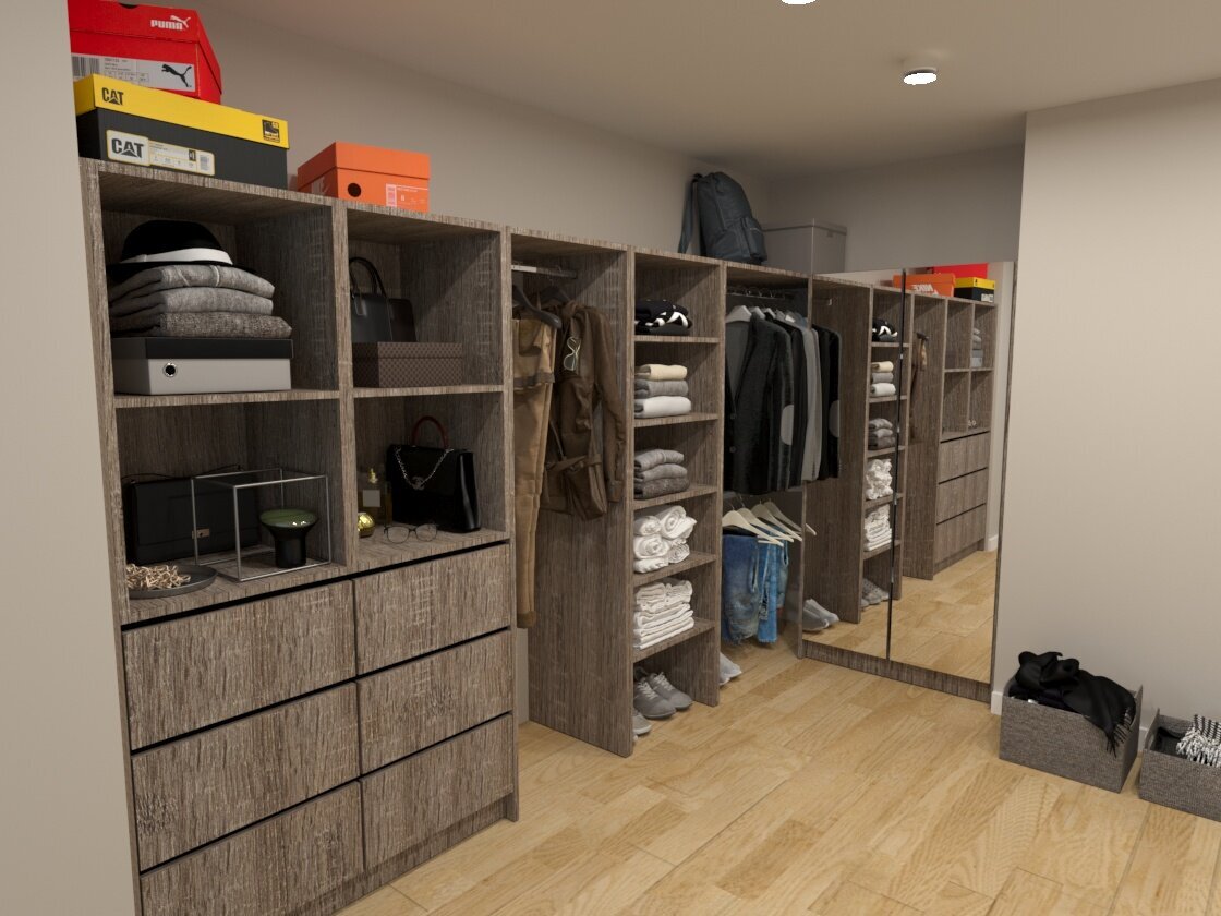 Walk-in Robes Doncaster Design - L-shaped walk-in wardrobe for efficient storage
