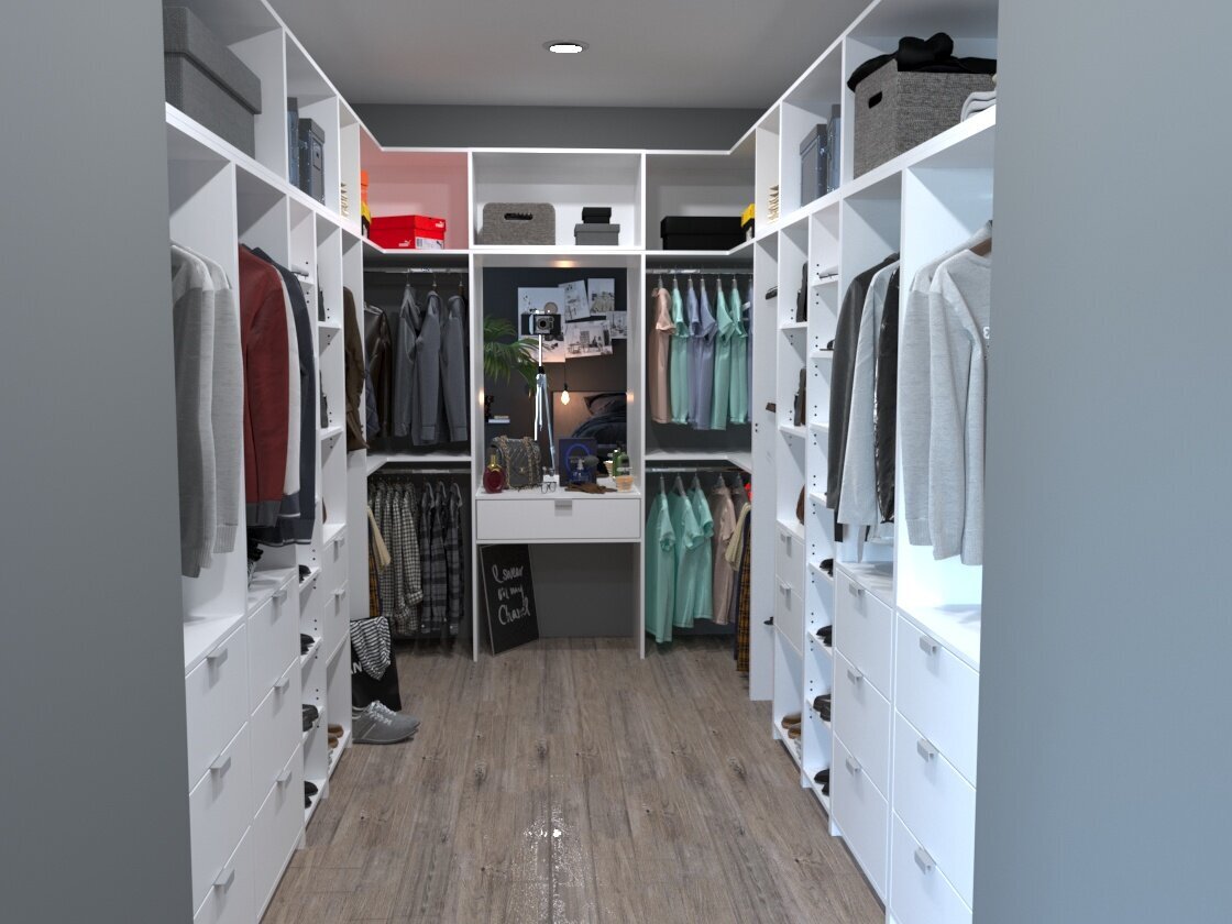 Walk-in Robes Clifton Design - Spacious walk-in wardrobe layout