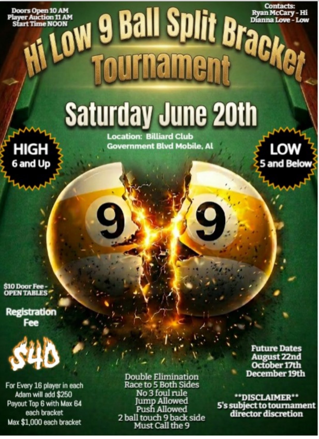 9-ball HI/LOW flyer