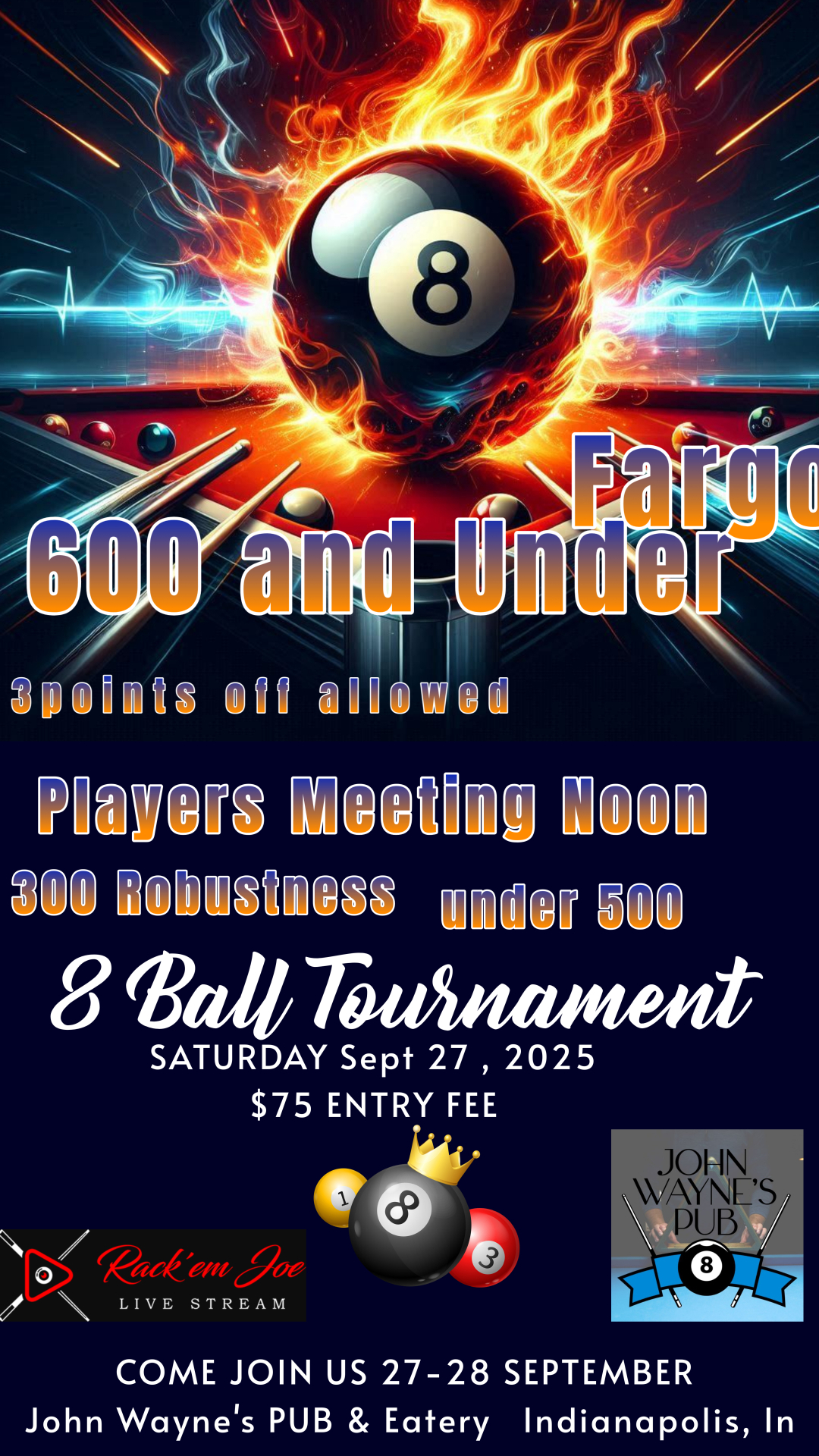 600 and Under 8 Ball flyer