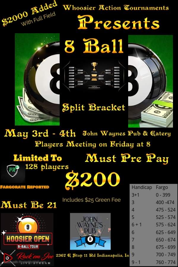 Click to enlarge B Ball Split Bracket At John Wayne's Pub And Eatery flyer