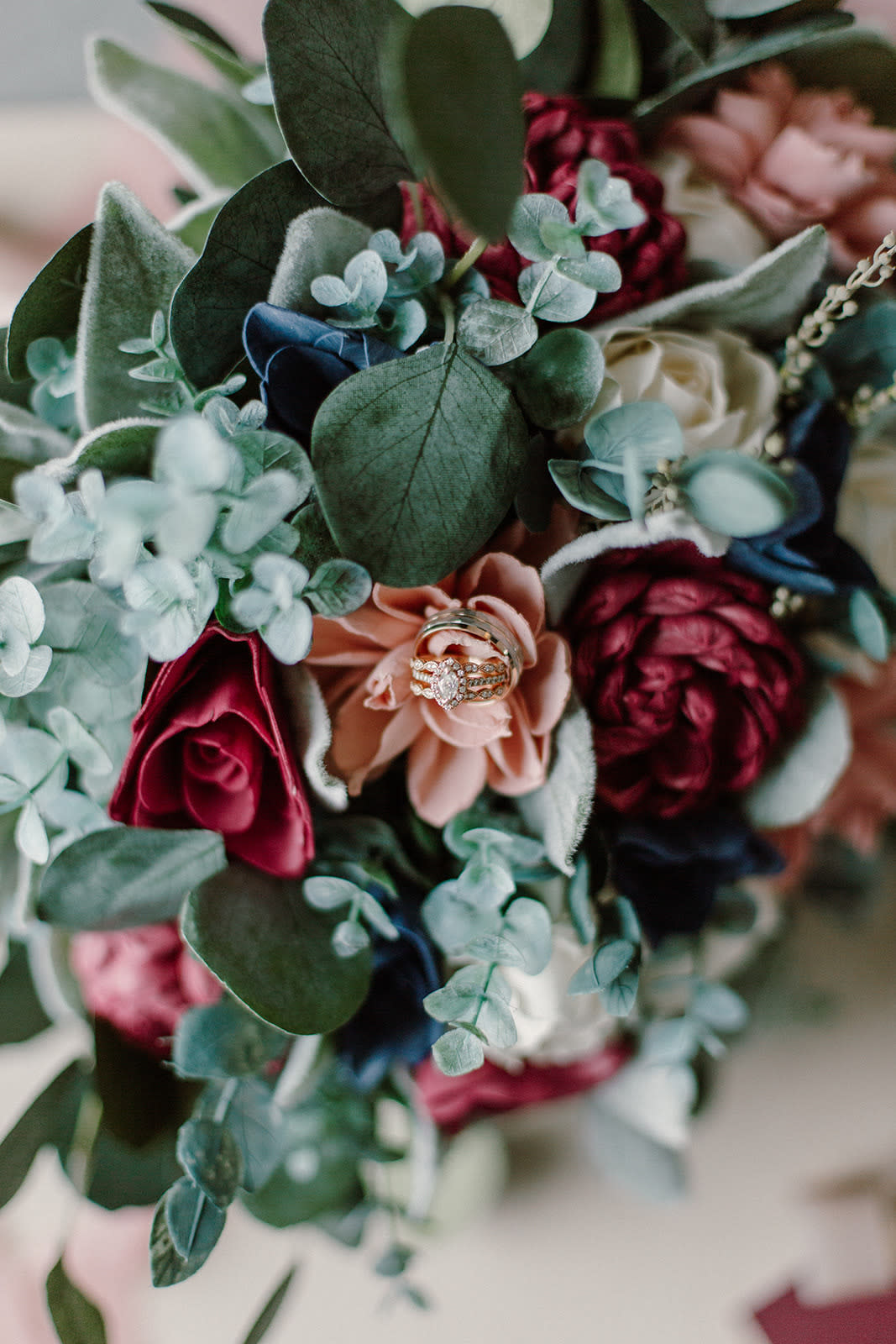 Burgundy & Blush Wood Flowers