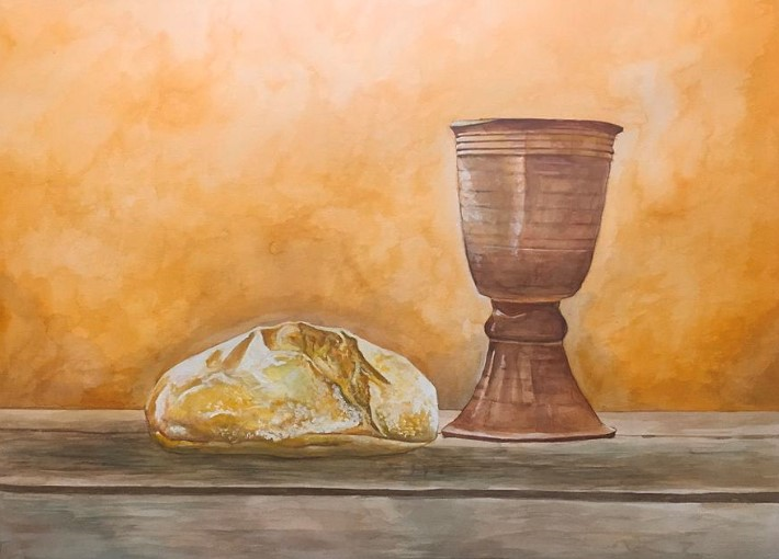Communion Table 22x30 Watercolor NFS