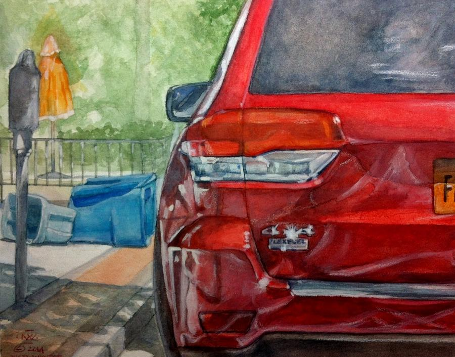 4x4 Reflections 8x10 Watercolor Original (framed) $200