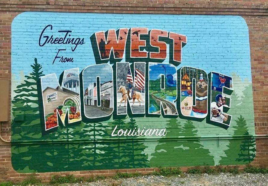 Twin City Mural - Greetings from West Monroe