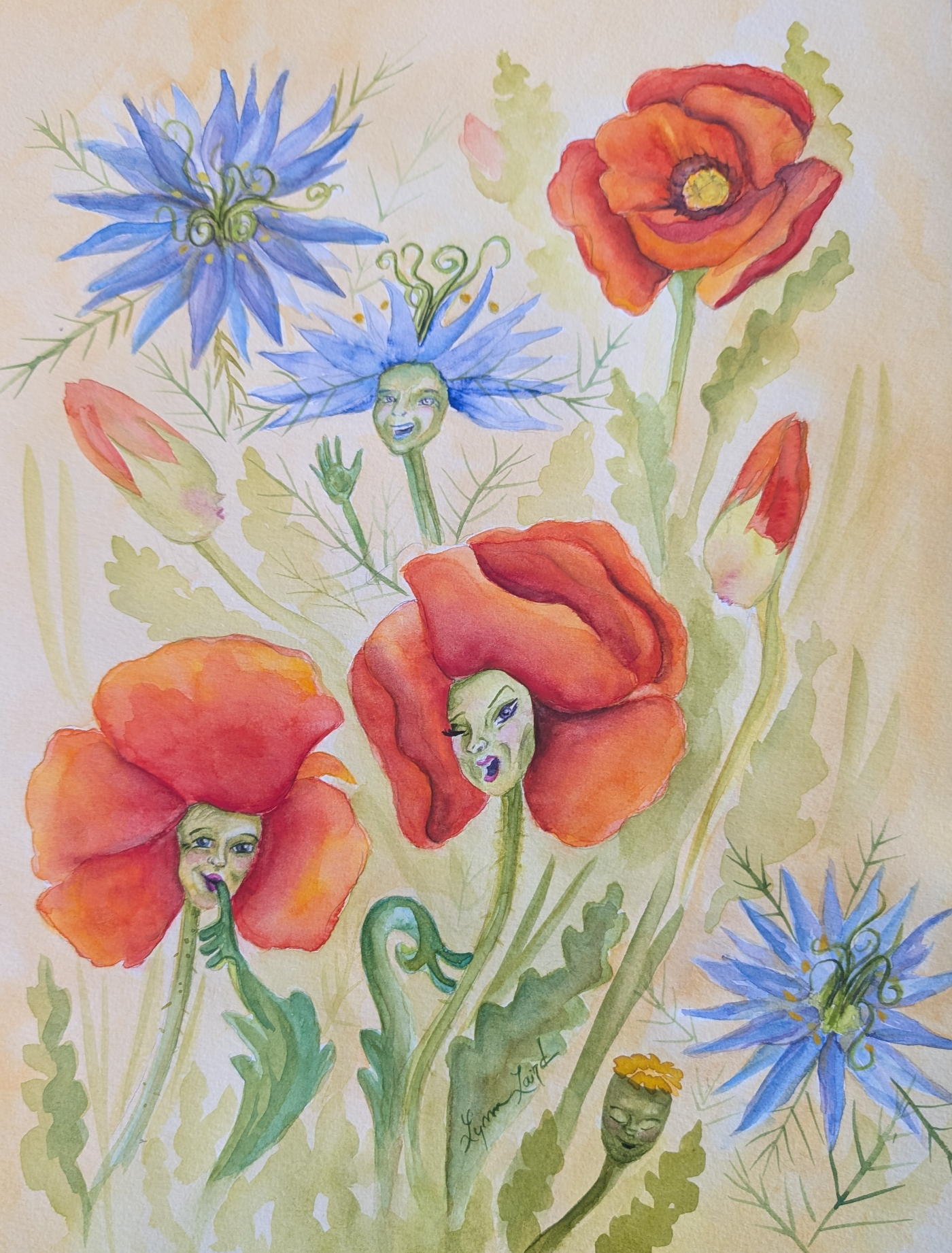 Ssh   It's Our Secret   18x24 Watercolor   Lynn Laird
