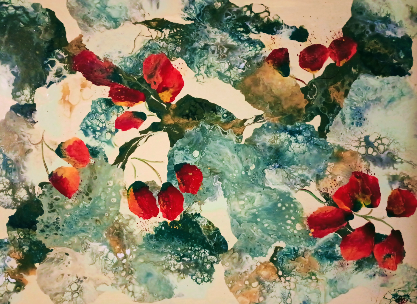 Trumpet Vine Abstract (acrylic, 18