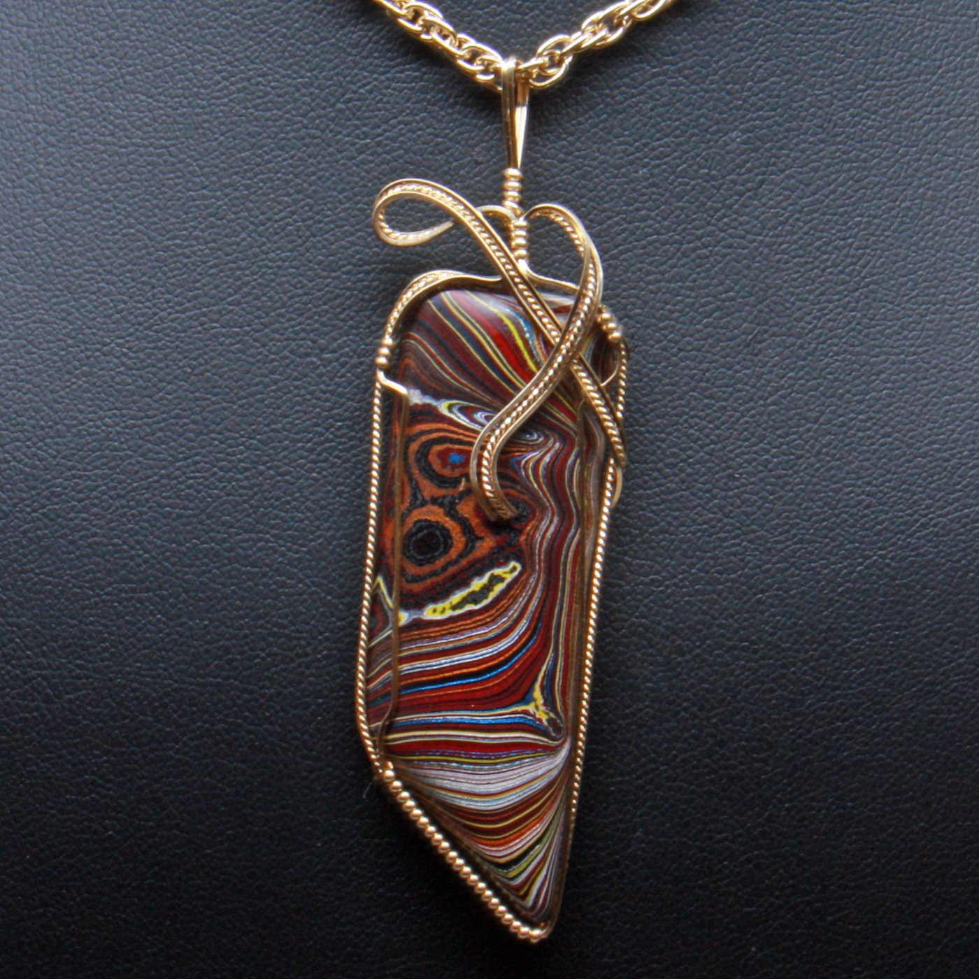 Fordite Detroit Agate Pendant