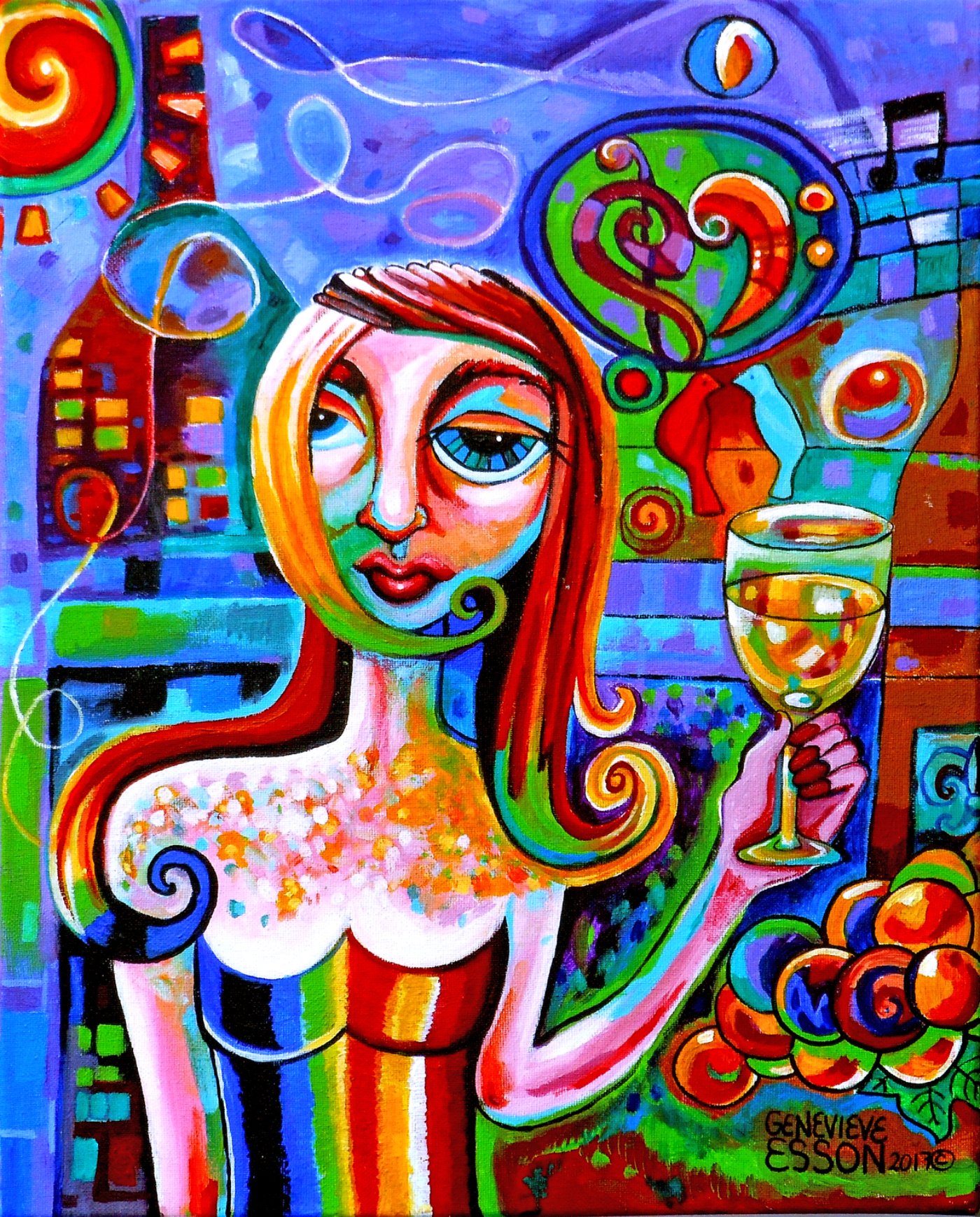 Girl With A Glass Of Chardonnay