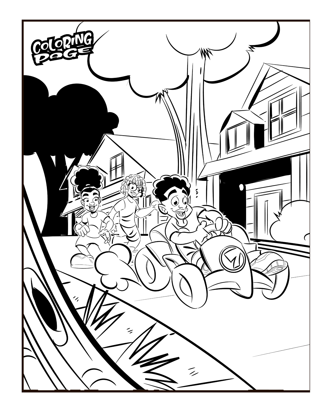 GO CART KIDS COLORING PAGE Copy