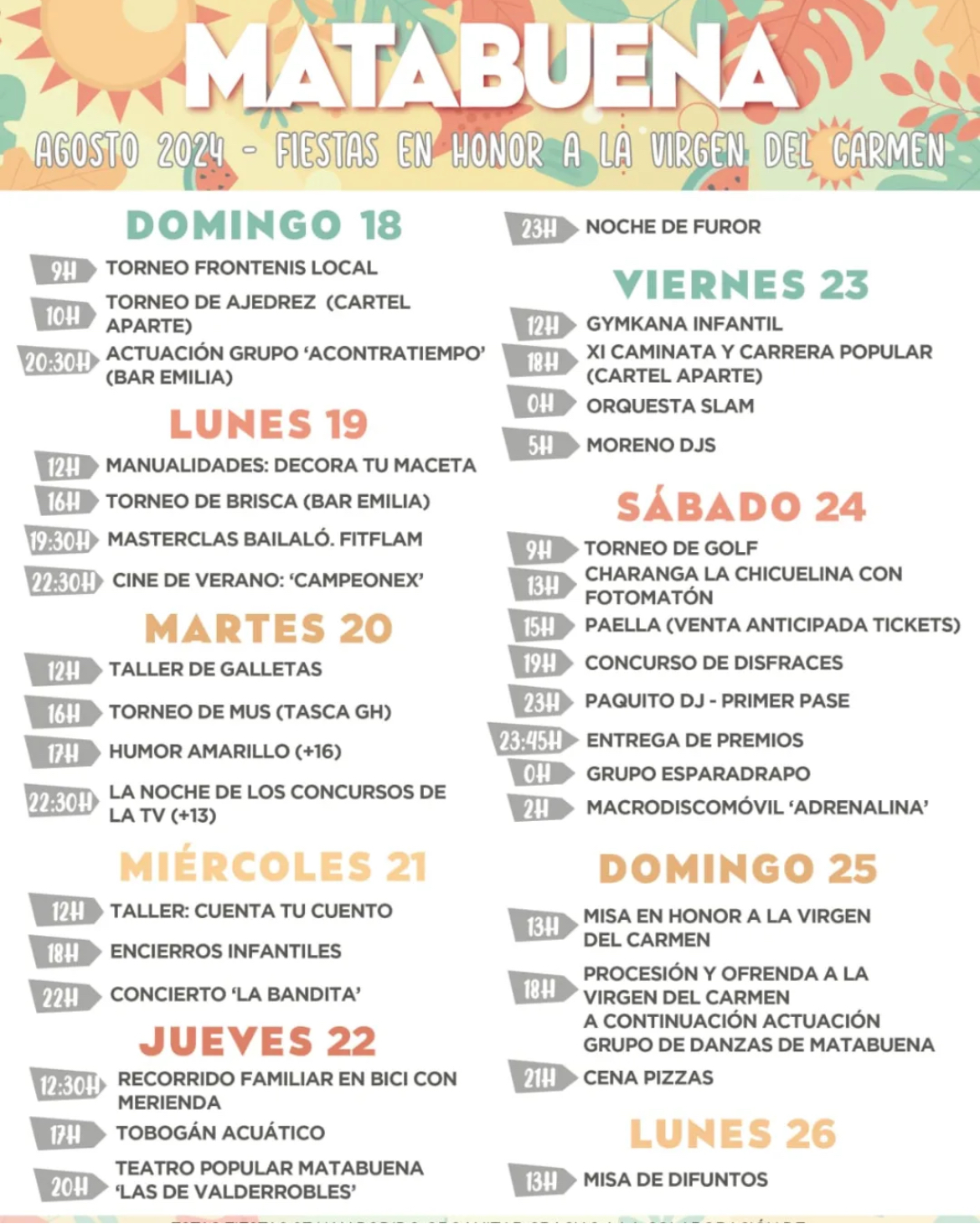 FIESTAS EN HONOR A LA VIRGEN DEL CARMEN