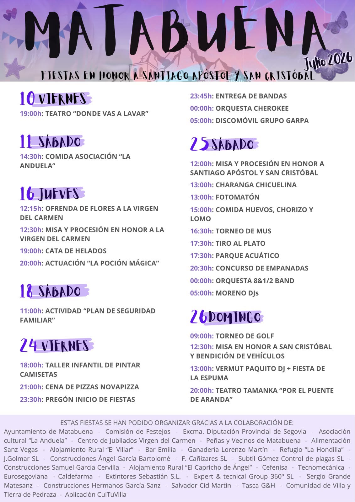FIESTAS EN HONOR A SANTIAGO APÓSTOL Y SAN CRISTOBAL