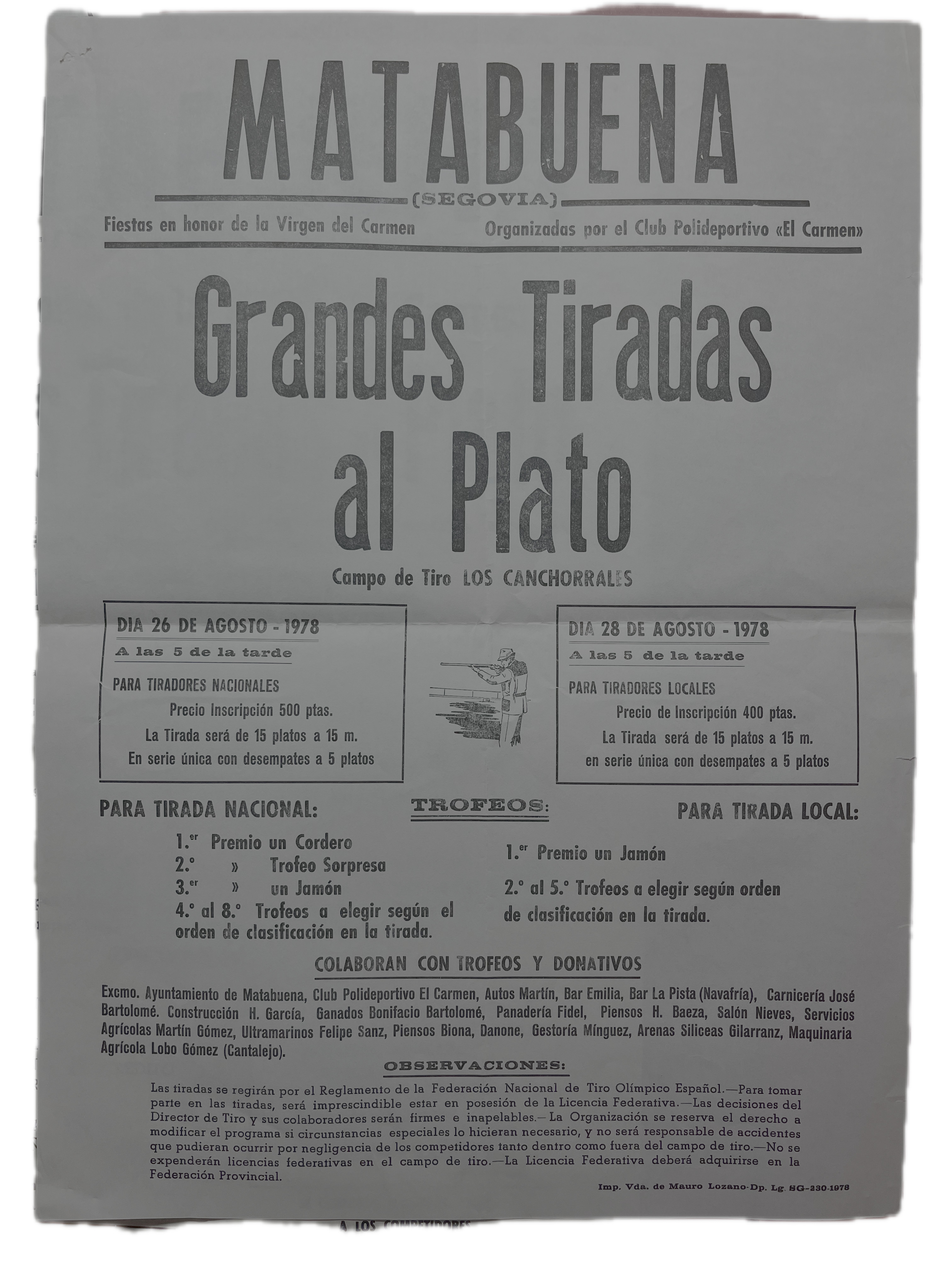 MATABUENA (SEGOVIA) Tiradas al Plato (Fiestas en honor de la Virgen del Carmen Grandes)