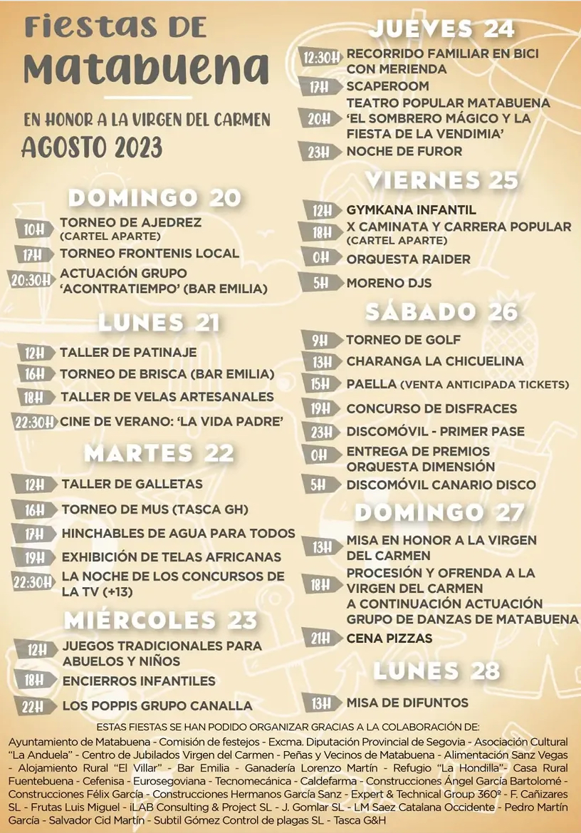 FIESTAS EN HONOR A LA VIRGEN DEL CARMEN