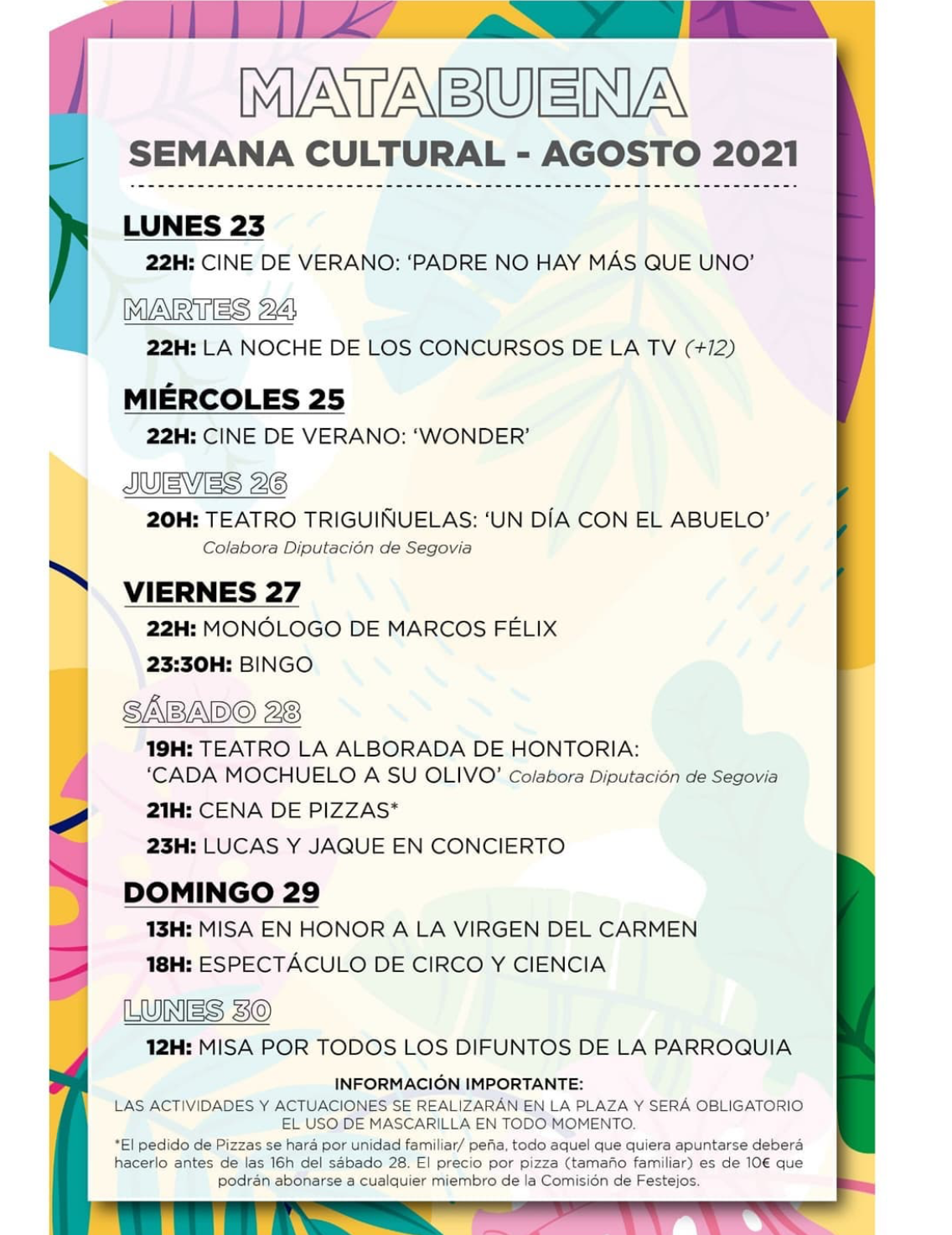 SEMANA CULTURAL AGOSTO 2021