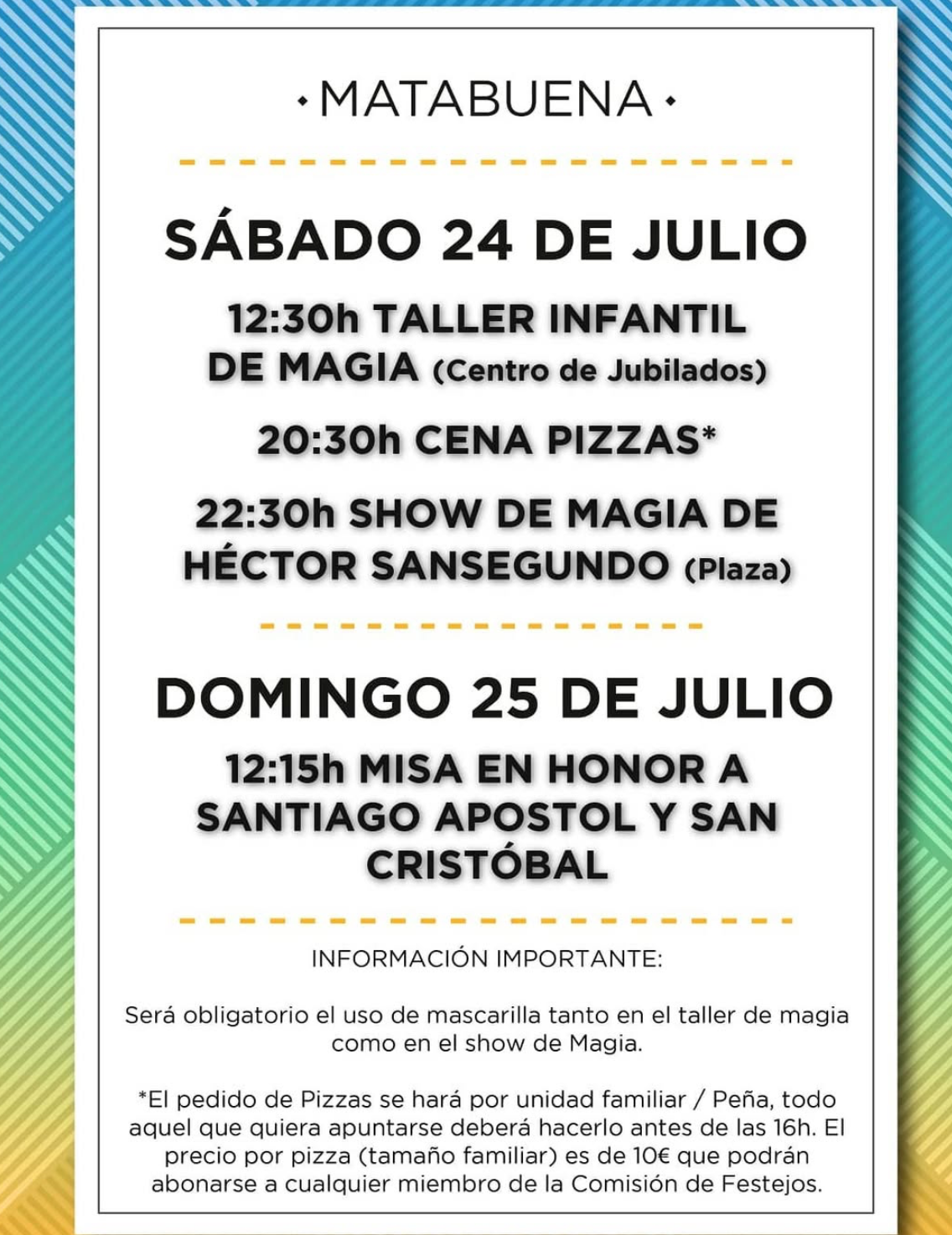 FIESTAS EN HONOR A SANTIAGO APÓSTOL Y SAN CRISTÓBAL
