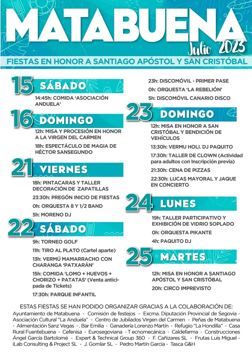 FIESTAS EN HONOR A SANTIAGO APÓSTOL Y SAN CRISTÓBAL