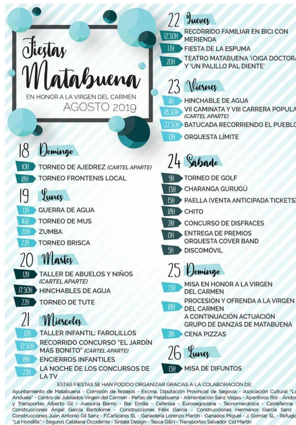 FIESTAS EN HONOR A LA VIRGEN DEL CARMEN