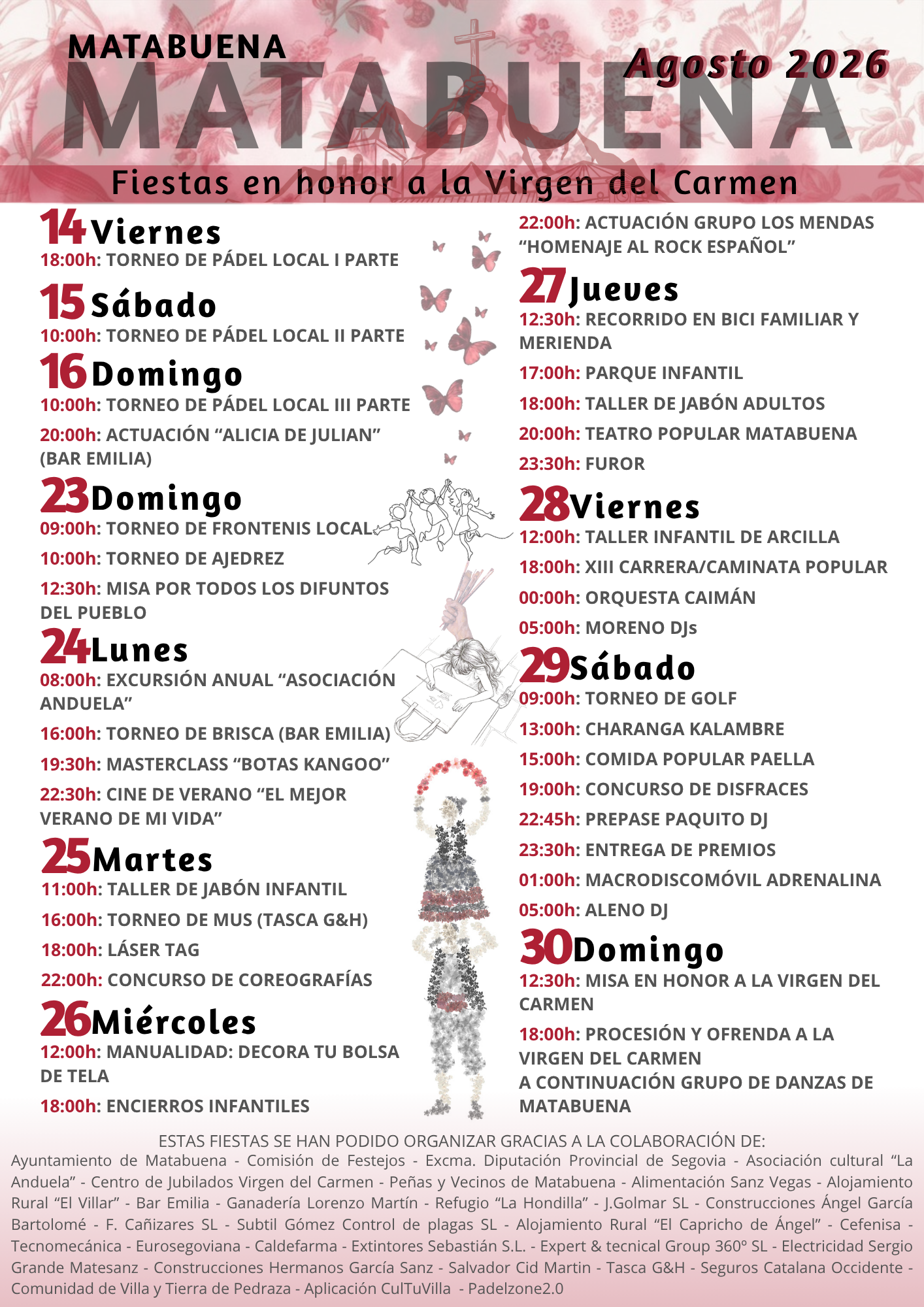 Fiestas en honor a la Virgen del Carmen Agosto 2026