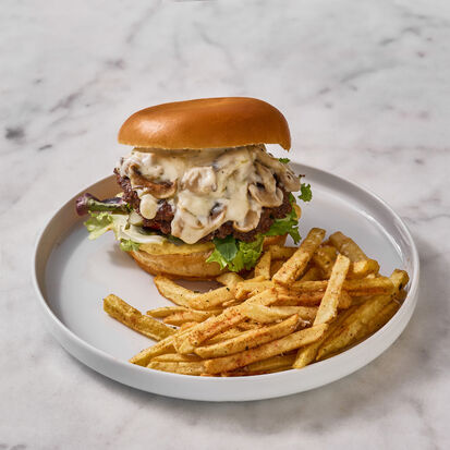 White Creamy Mushrooms Burger