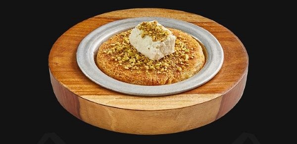 Kunafa with cheese and fresh cream