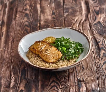 Honey Garlic Salmon Risotto