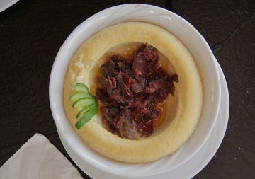 Hummus with Pastrami, Awerma, or Shawerma